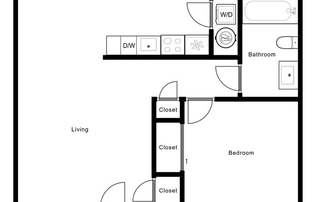 1 bed, 1 bath, 600 sqft, $1,299, Unit 3