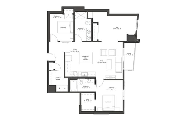 2 beds, 2 baths, 1,289 sqft, $2,228, Unit 512