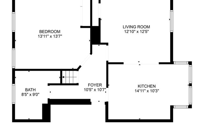 1 bed, 1 bath, 755 sqft, $849, Unit 2