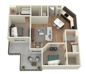 2 beds, 2 baths, 1,016 sqft, $1,887