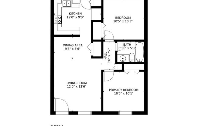 2 beds, 1 bath, 625 sqft, $2,250, Unit 07