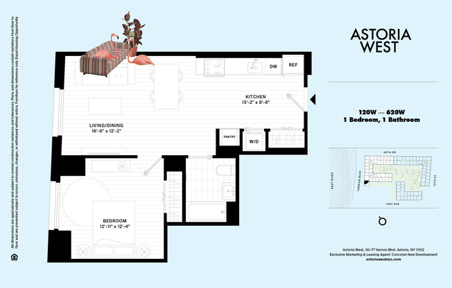 1 bed, 1 bath, $4,030, Unit 520W