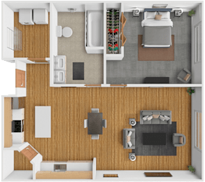 1 bed, 1 bath, 747 sqft, $1,115