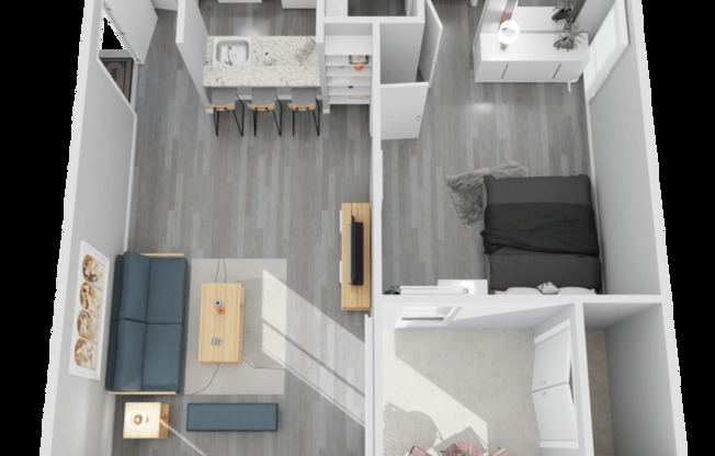 1 bed, 1 bath, 607 sqft, $729