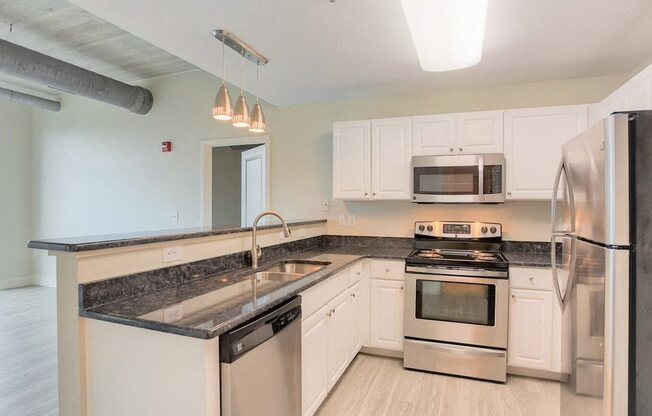 Renovated Kitchen at Studio One Apartments, Michigan