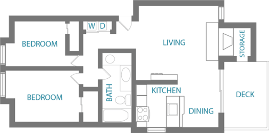 2 beds, 1 bath, 725 sqft, $1,725