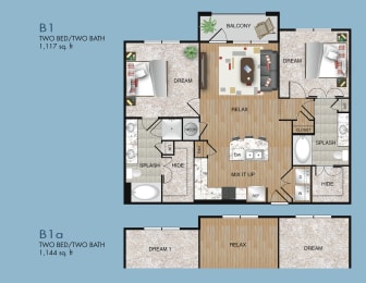 2 beds, 2 baths, 1,144 sqft, $2,016