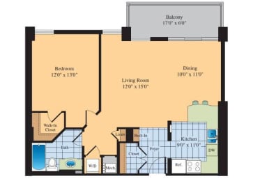 1 bed, 1 bath, 832 sqft, $2,326