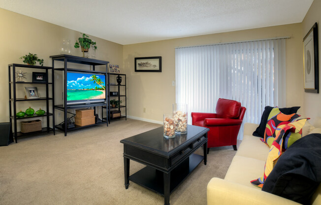 Spacious living rooms offered in all apartment homes.