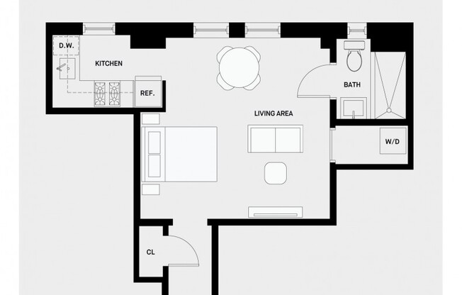 Studio, 1 bath, 525 sqft, $3,938, Unit 2E