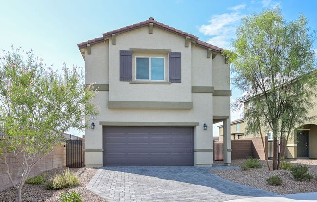 NW!! Gated!! Built 2023!!!! Corner Lot!! Low Maintenance Desert Landscape Front!! Patio & Synthetic Grass in Back!! Pet Friendly!!