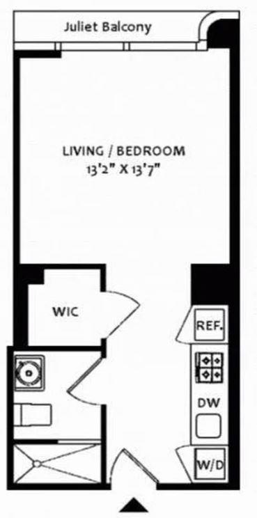 1 bed, 1 bath, 450 sqft, $3,750, Unit 2G