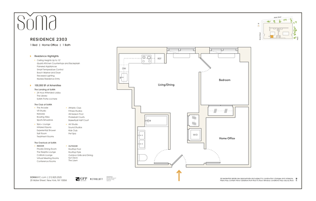 1 bed, 1 bath, $6,295, Unit 2303