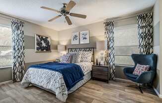 Bedroom with Ceiling Fan at Sanford Landing Apartments, Sanford, FL 32771