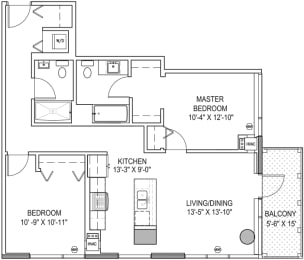 2 beds, 2 baths, 984 sqft, $3,380