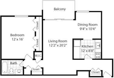 1 bed, 1 bath, 880 sqft, $1,223