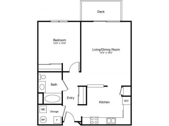 1 bed, 1 bath, 813 sqft, $1,515