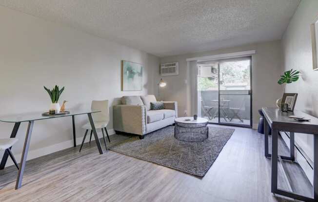 Hudson at Highline Apartments in Denver, Colorado Model Living Room and Dining Area