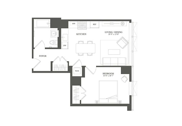 1 bed, 1 bath, 634 sqft, $5,000, Unit 5405