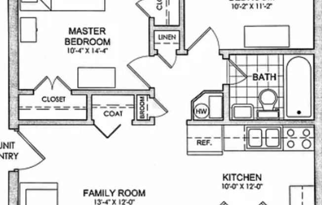 2 beds, 1 bath, 715 sqft, $1,150, Unit 3202E