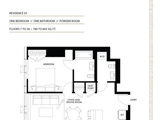 1 bed, 2 baths, 780 sqft, $3,200, Unit 2201