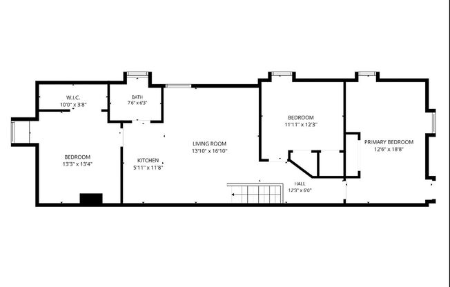 3 beds, 1 bath, 936 sqft, $1,350, Unit 7