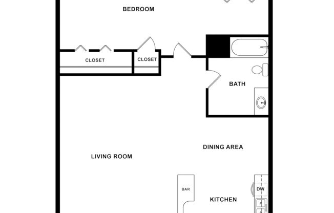 1 bed, 1 bath, 475 sqft, $1,124