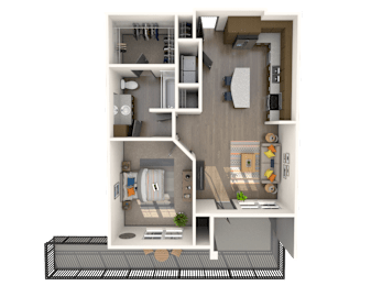 1 bed, 1 bath, 861 sqft, $1,800