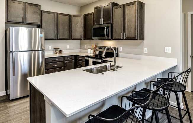 Modern Kitchen at Hanover Flats in Bennington, NE