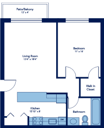 1 bed, 1 bath, 650 sqft, $1,560
