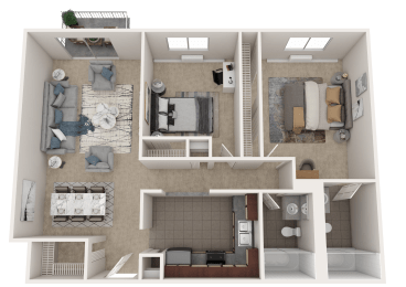 2 beds, 2 baths, 860 sqft, $2,011