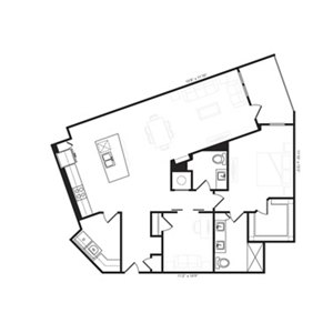 1 bed, 1.5 baths, 1,305 sqft, $3,197