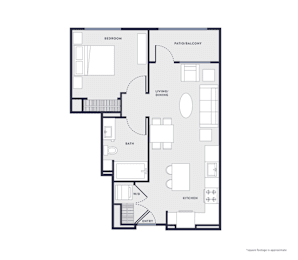 1 bed, 1 bath, 648 sqft, $3,238