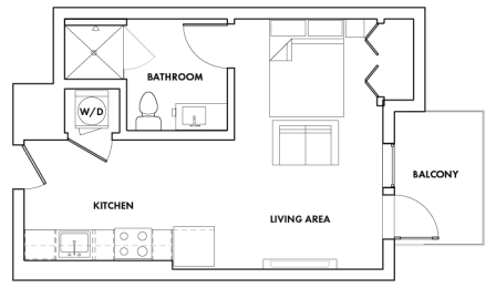 Studio, 1 bath, 513 sqft, $1,971