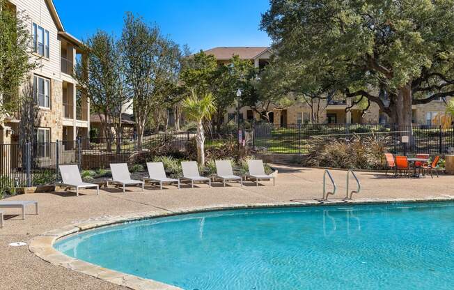 the swimming pool at the preserve at polo ridge apartments at The Verandah, Austin, Texas