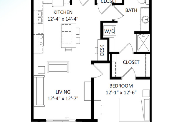 1 bed, 1 bath, 800 sqft, $1,750, Unit 8421-119