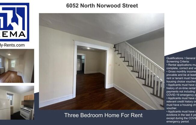 6052  N Norwood st 3Br house