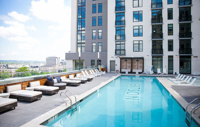Pool Side Relaxing Area With Sundeck at Aertson Midtown, Tennessee