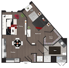 1 bed, 1 bath, 689 sqft, $2,930