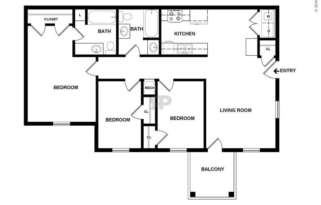 3 beds, 2 baths, 1,143 sqft, $1,300