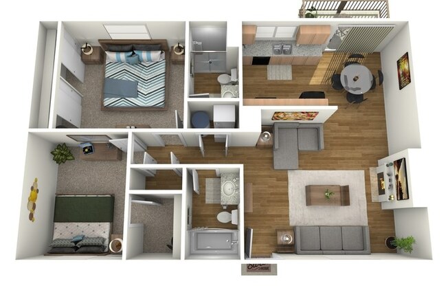 2 beds, 2 baths, 975 sqft, $1,600