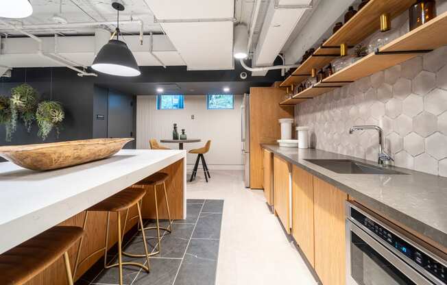 Resident lounge with shuffleboard table at 1500 Arlington, Virginia