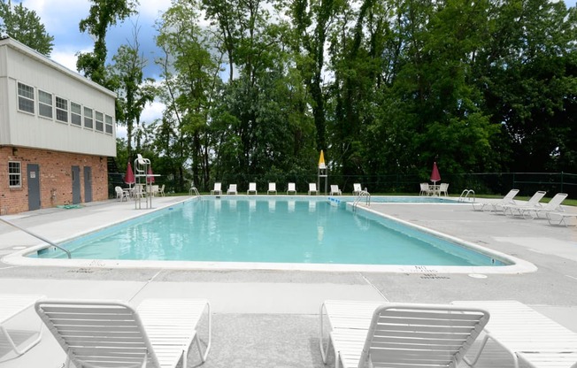 Large private swimming pool at Painters Mill Apartments, Randallstown, Maryland, 21117