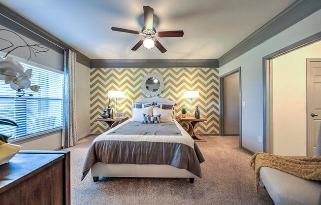 Bedroom With Expansive Windows at Waterstone at Cinco Ranch, Katy, TX