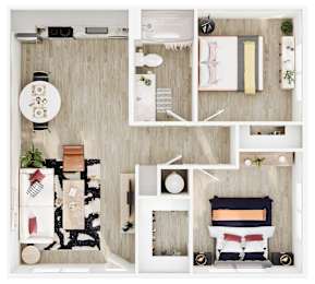 2 beds, 1 bath, 698 sqft, $1,250