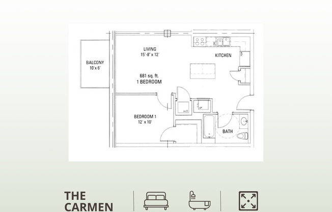 1 bed, 1 bath, 681 sqft, $2,475, Unit 952-504