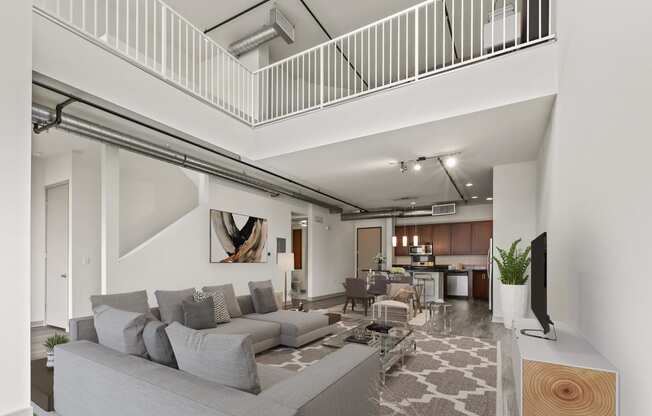 Loft Living Room at San Pedro Bank Lofts, San Pedro, CA, 90731