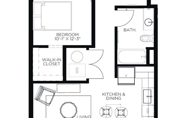 1 bed, 1 bath, 601 sqft, $1,325, Unit 3302