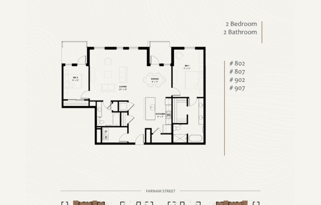 2 beds, 2 baths, 1,333 sqft, $3,850, Unit 902