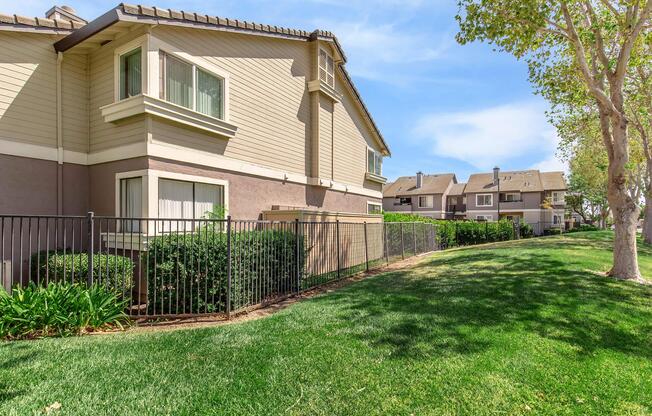 a large lawn in front of a house